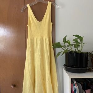 NWT Gap butter yellow knit midi dress